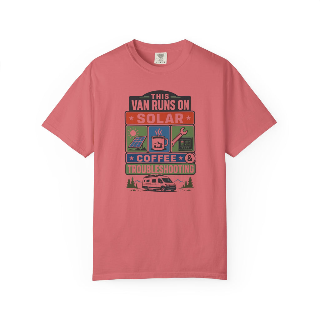 This Van Runs On Solar Coffee And Troubleshooting - T-Shirt