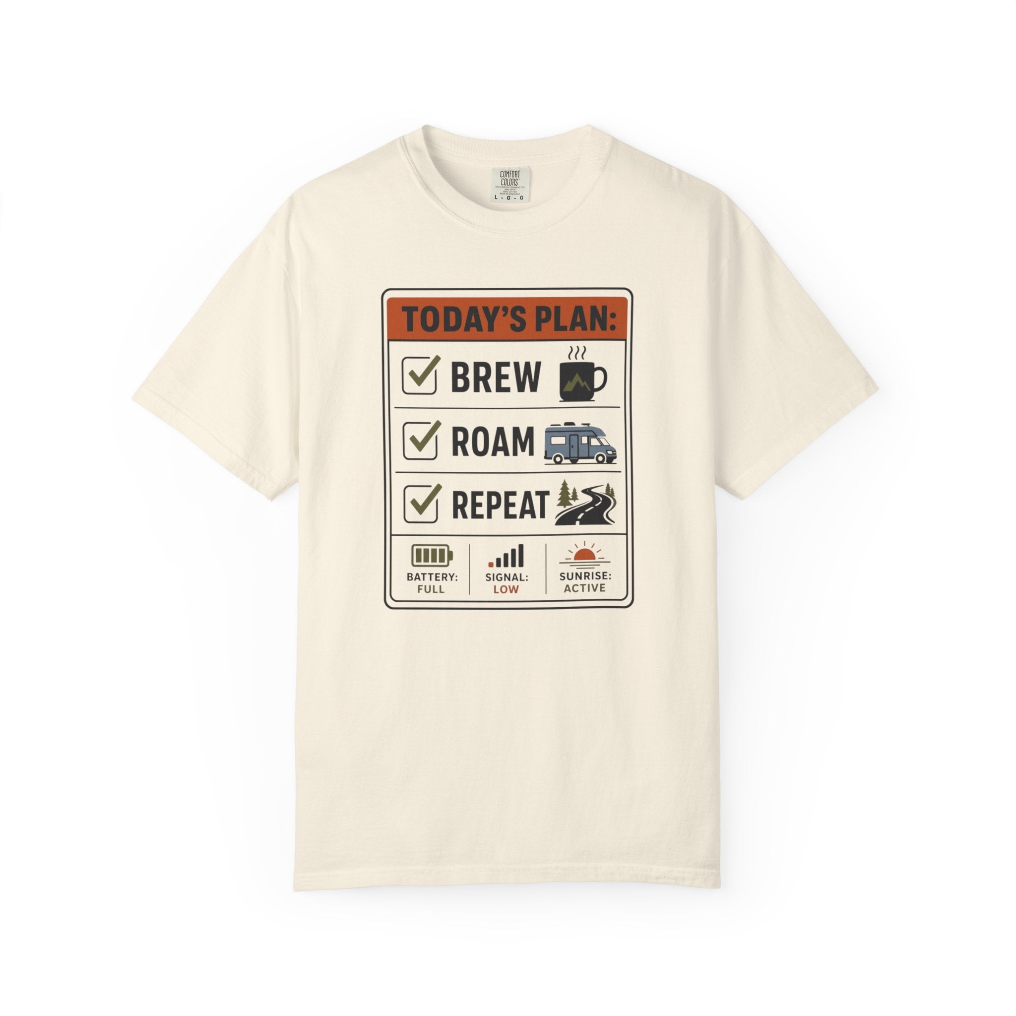 Today S Plan Brew Roam Repeat - T-Shirt
