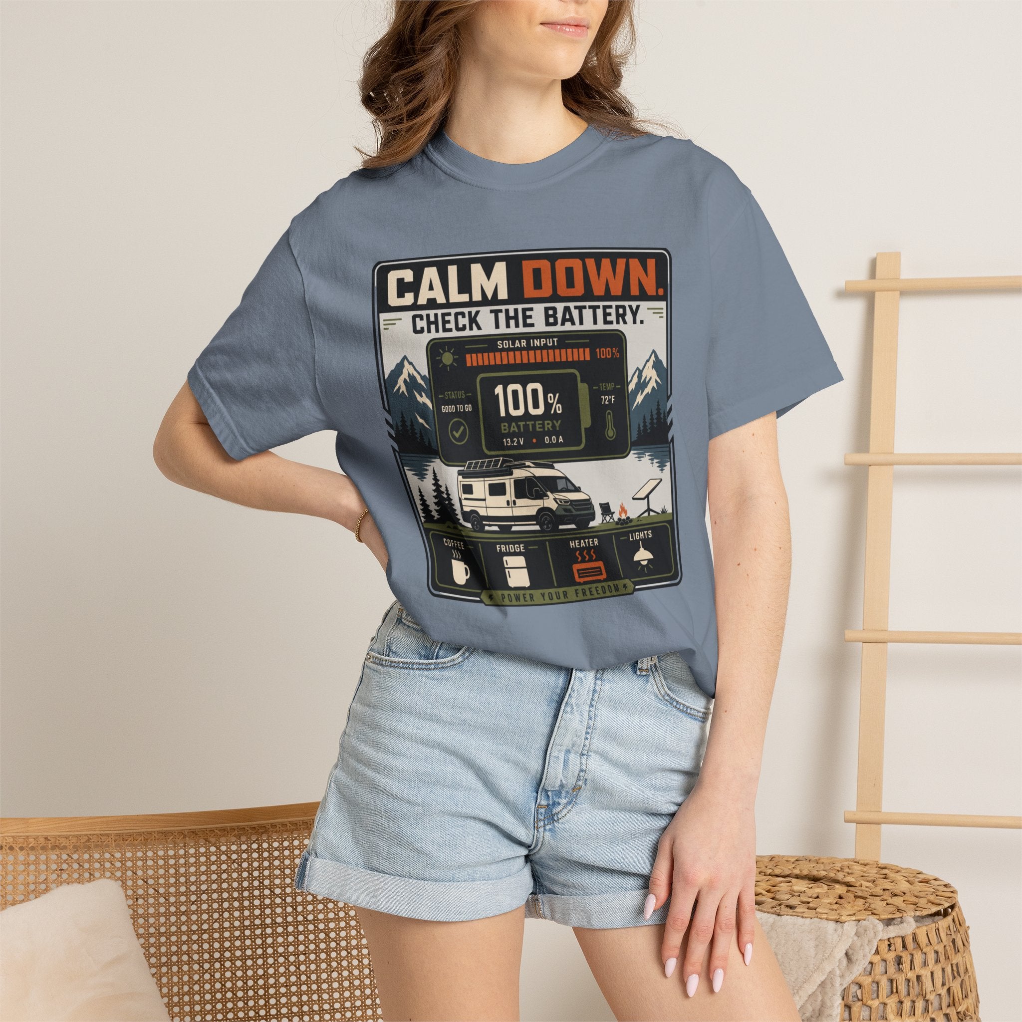 Calm Down Check The Battery - T-Shirt