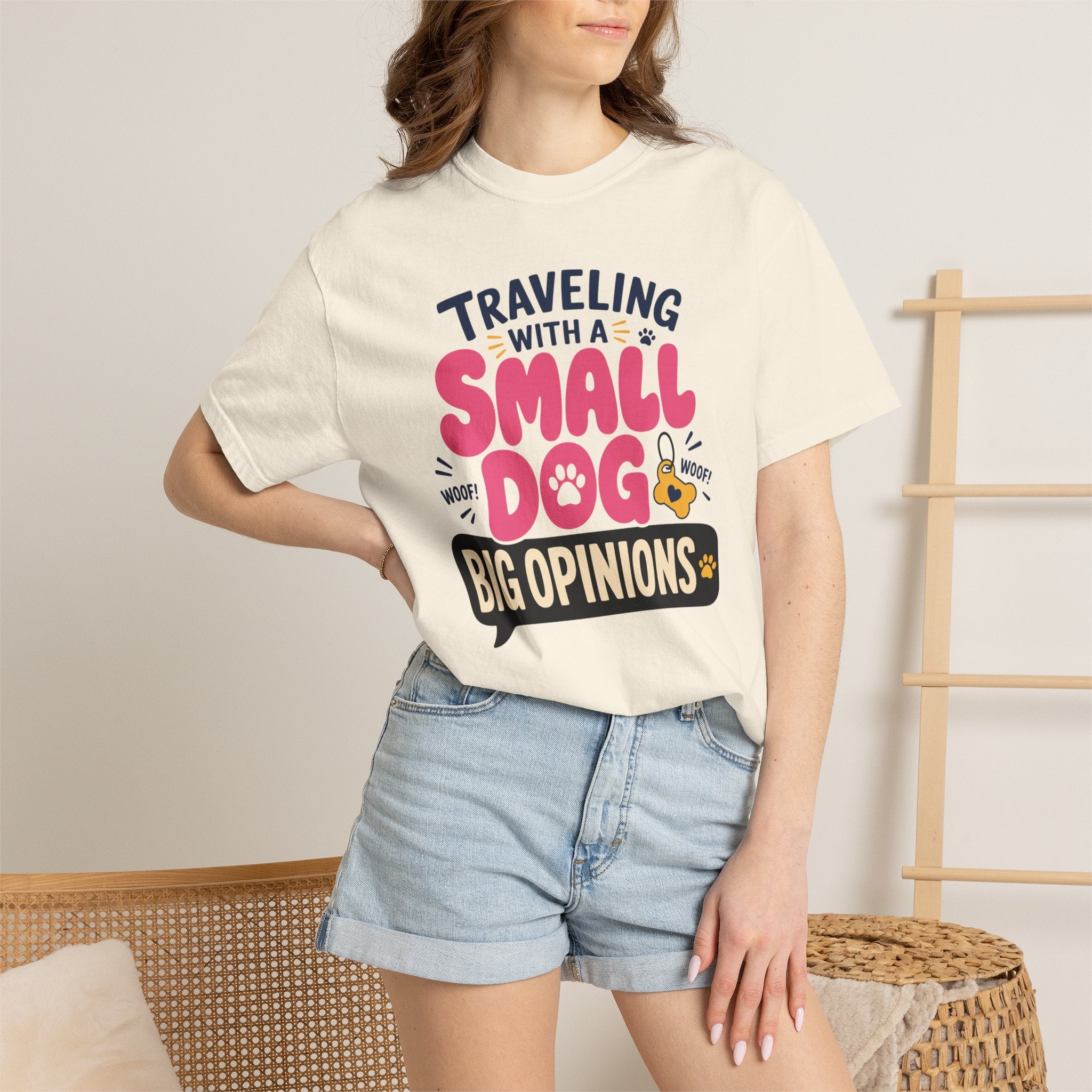 Traveling With A Small Dog Big Opinions - T-Shirt