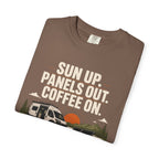 Sun Up Panels Out Coffee On - T-Shirt