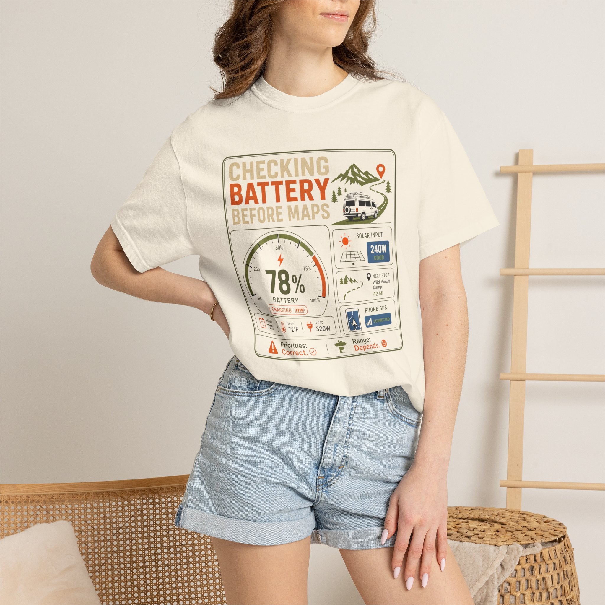 Checking Battery Before Maps - T-Shirt