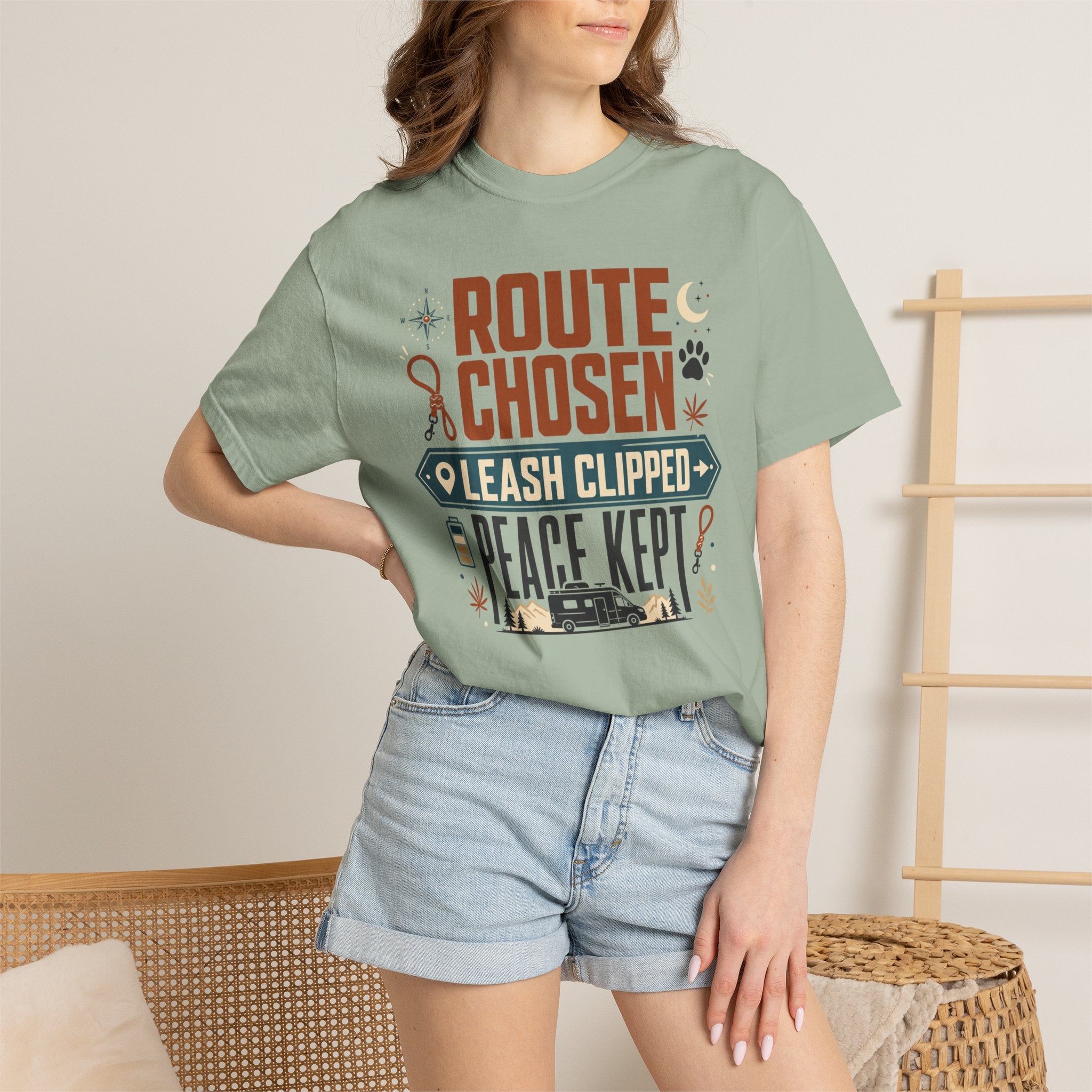 Route Chosen Leash Clipped Peace Kept - T-Shirt