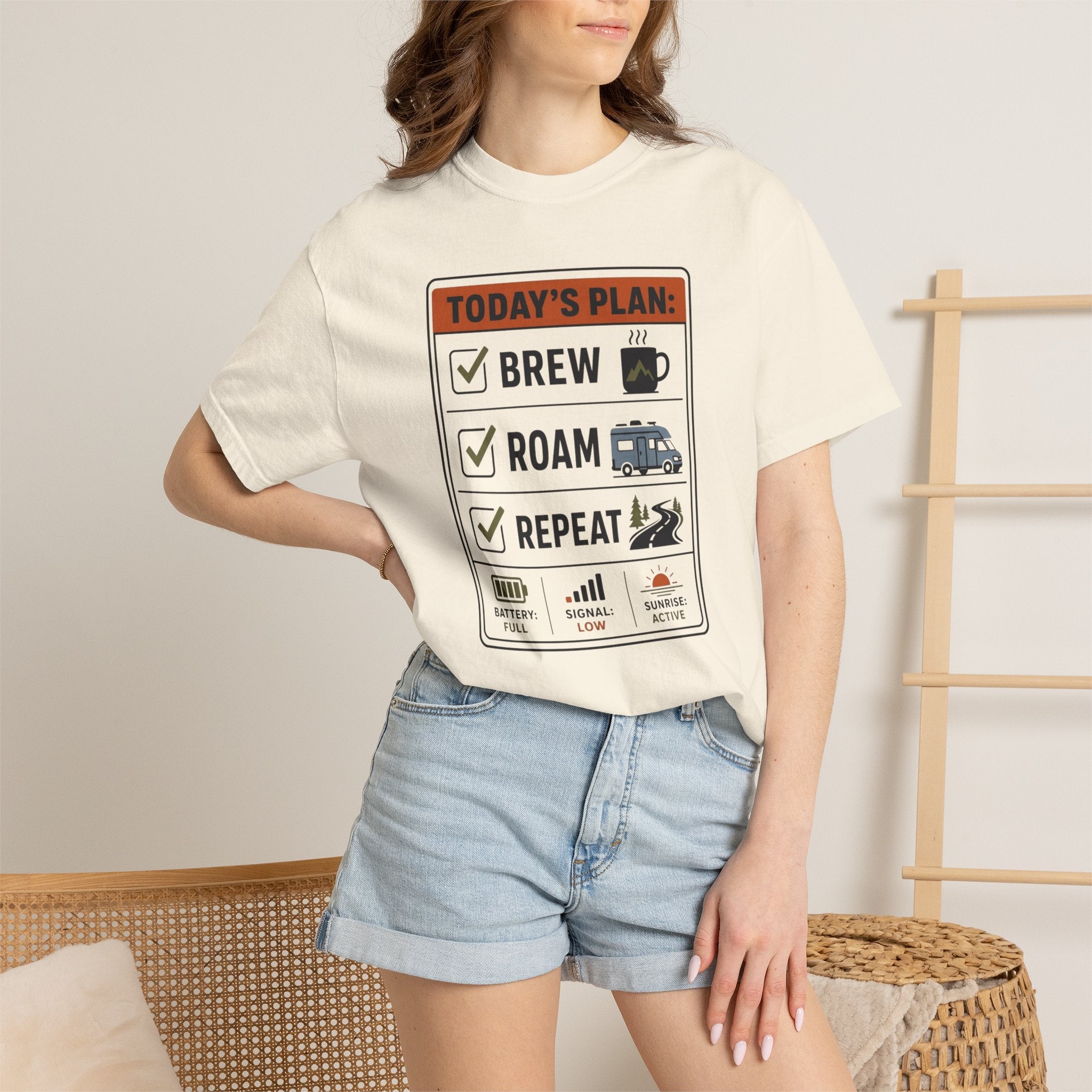 Today S Plan Brew Roam Repeat - T-Shirt