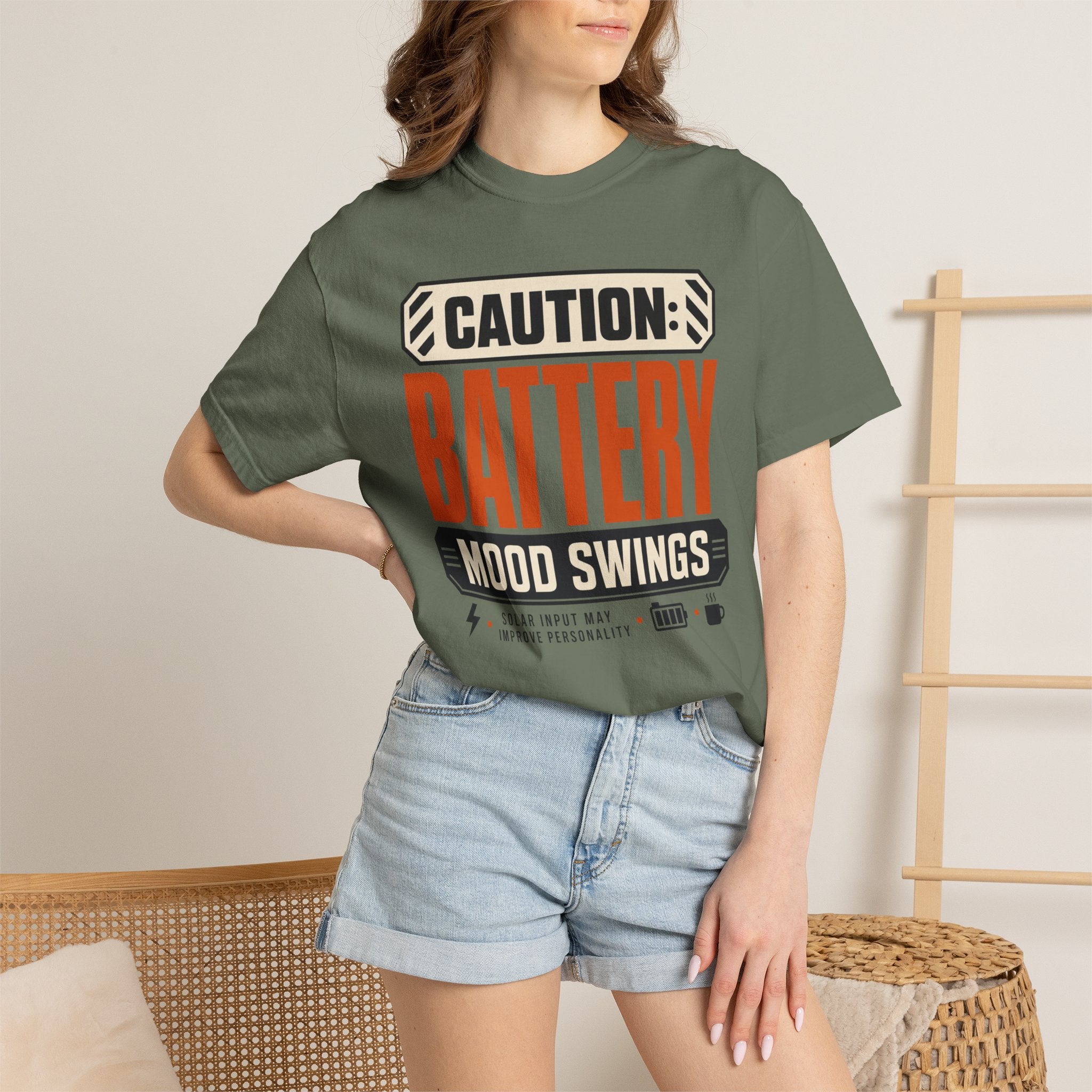 Caution Battery Mood Swings - T-Shirt
