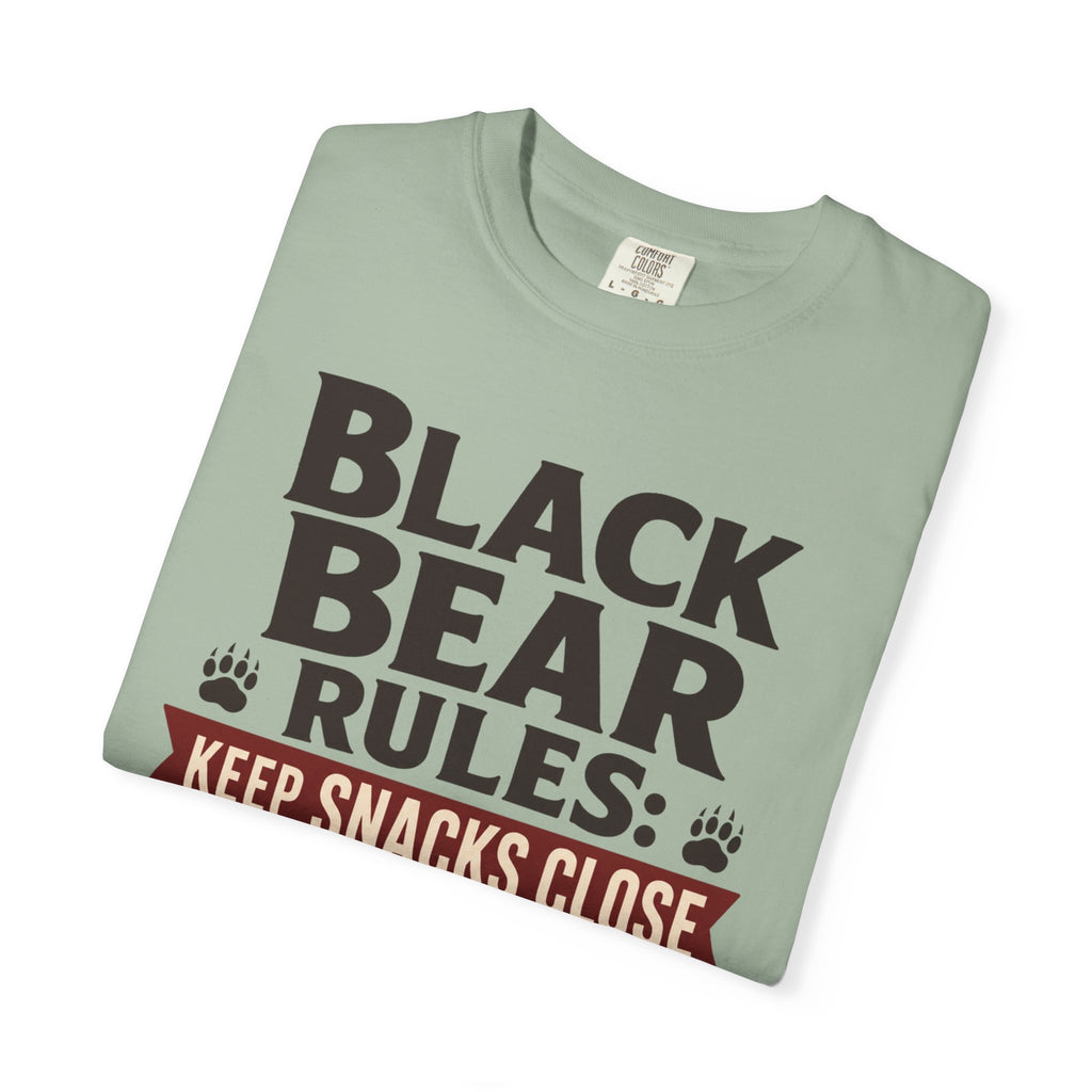 Black Bear Rules Keep Snacks Close People Farther - T-Shirt