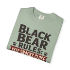 Black Bear Rules Keep Snacks Close People Farther - T-Shirt