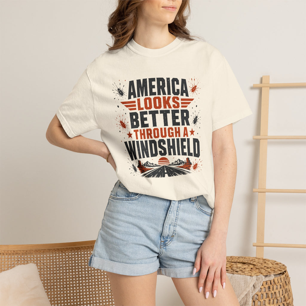 America Looks Better Through A Windshield - T-Shirt