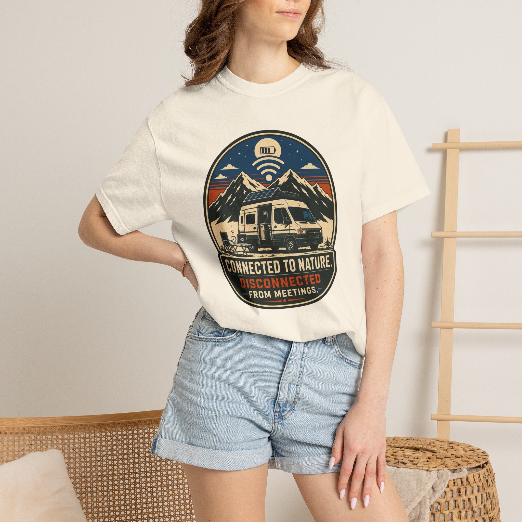 Connected To Nature Disconnected From Meetings - T-Shirt