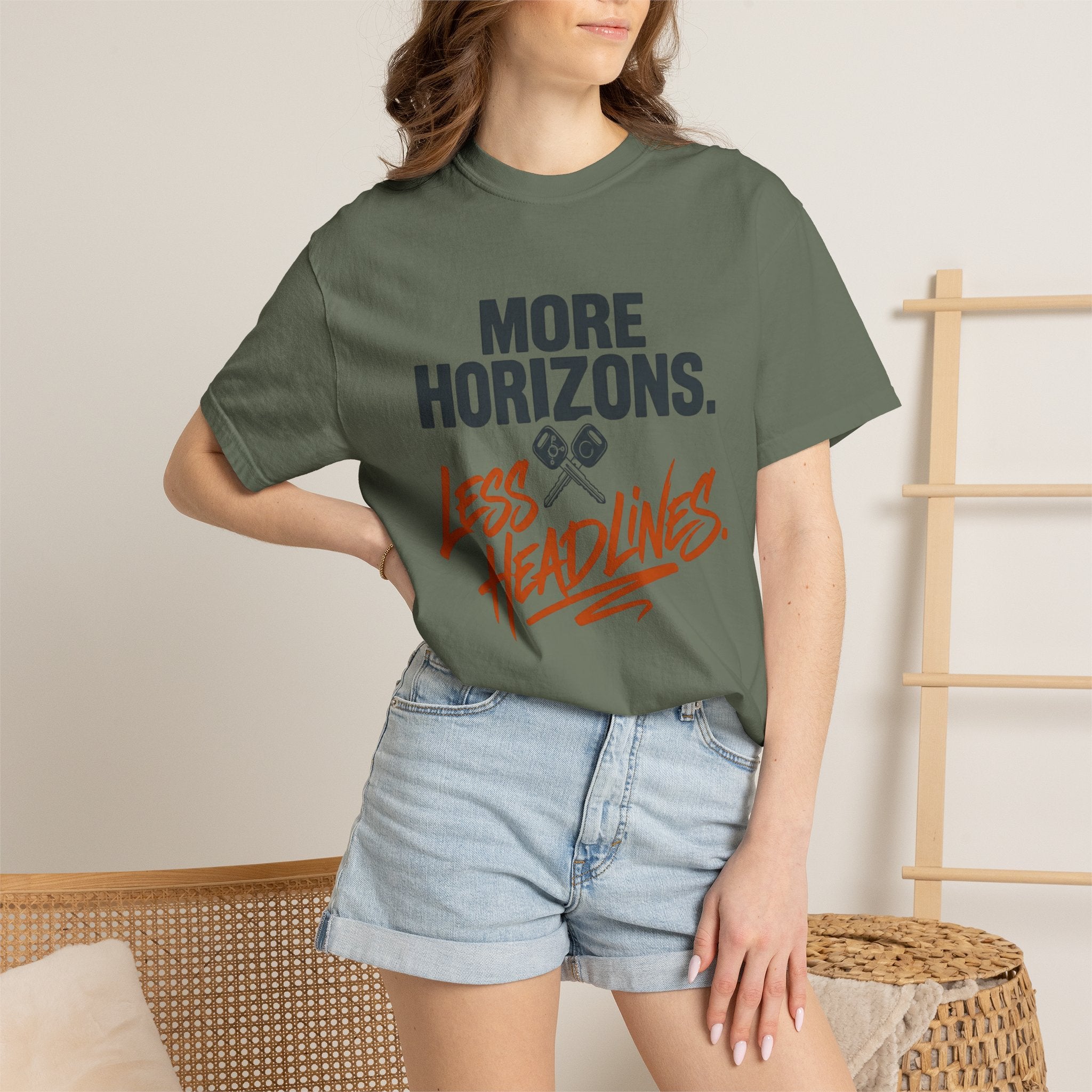 More Horizons Less Headlines - T-Shirt