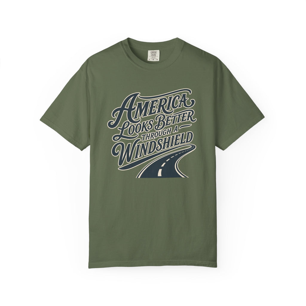 America Looks Better Through A Windshield - T-Shirt