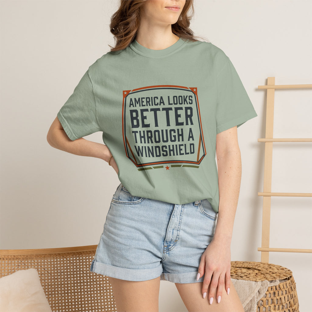 America Looks Better Through A Windshield - T-Shirt