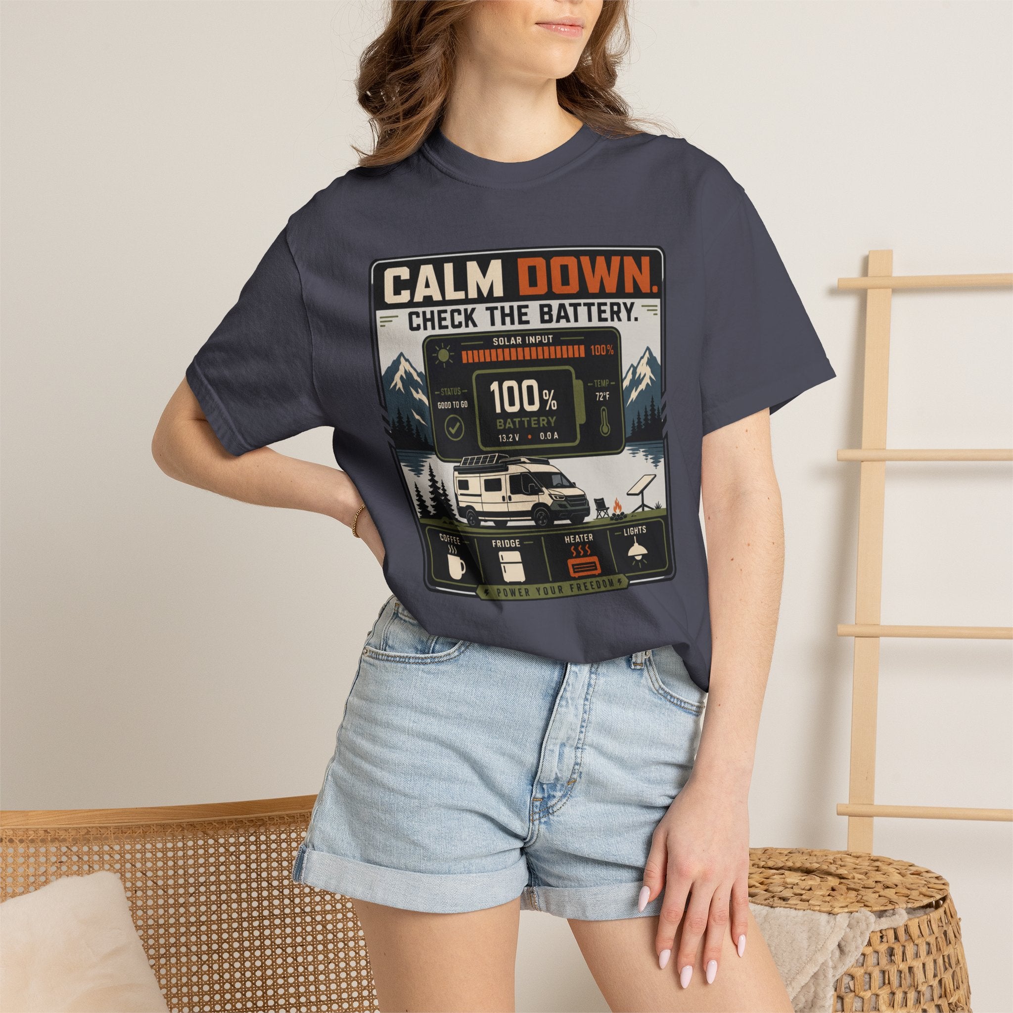 Calm Down Check The Battery - T-Shirt