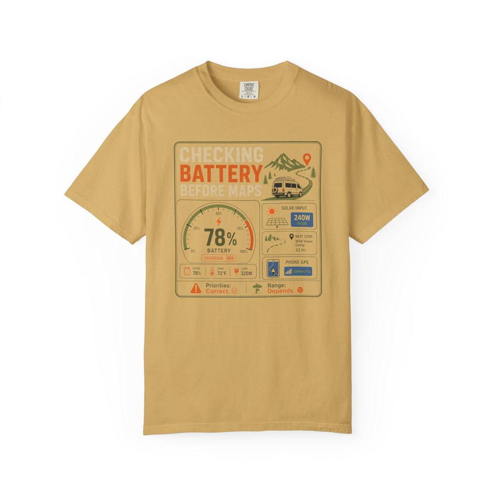 Checking Battery Before Maps - T-Shirt