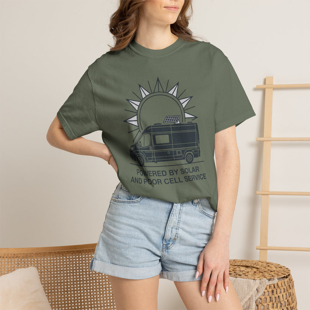 Powered By Solar And Poor Cell Service - T-Shirt