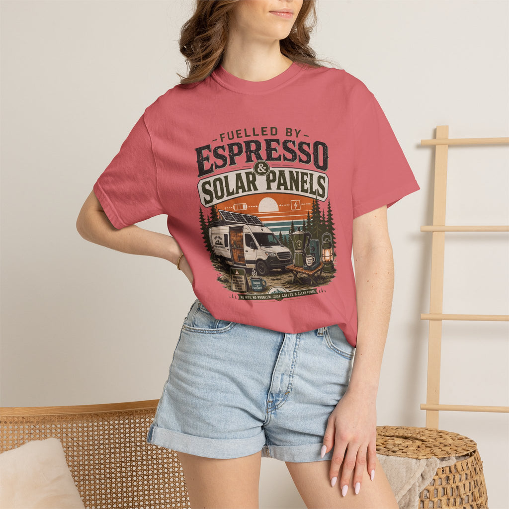 Fuelled By Espresso and Solar Panels - T-Shirt