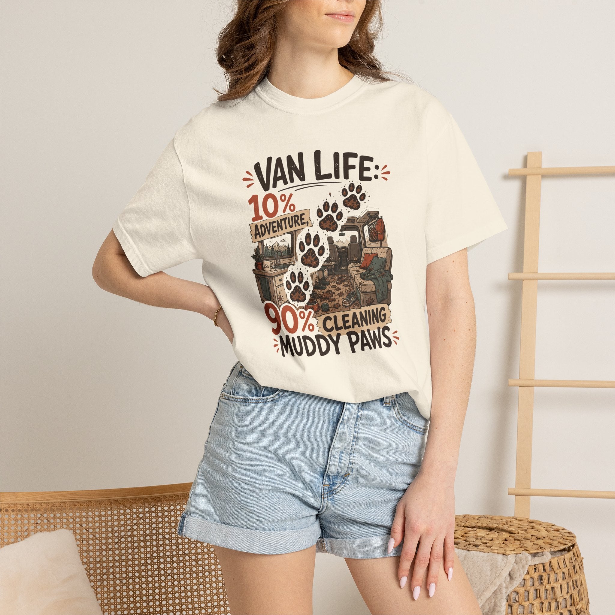 Van Life 10 Adventure 90 Cleaning Muddy Paws - T-Shirt
