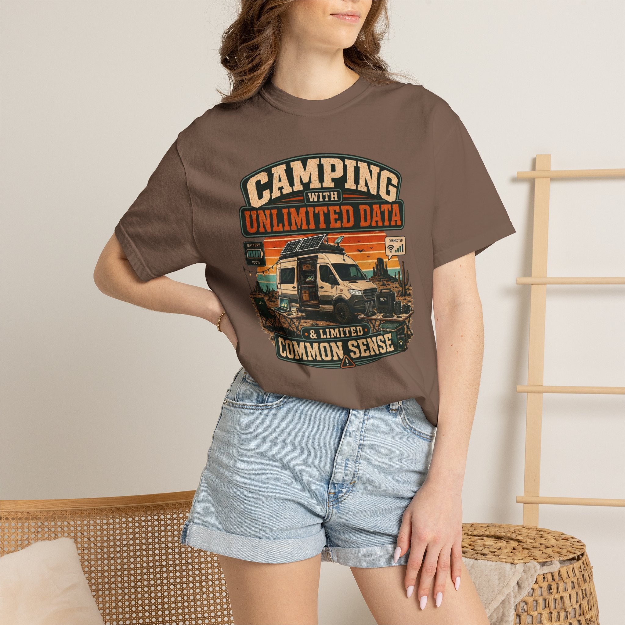Camping With Unlimited Data and Limited Common Sense - T-Shirt