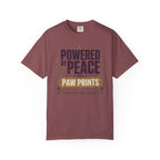 Powered By Peace And Paw Prints - T-Shirt