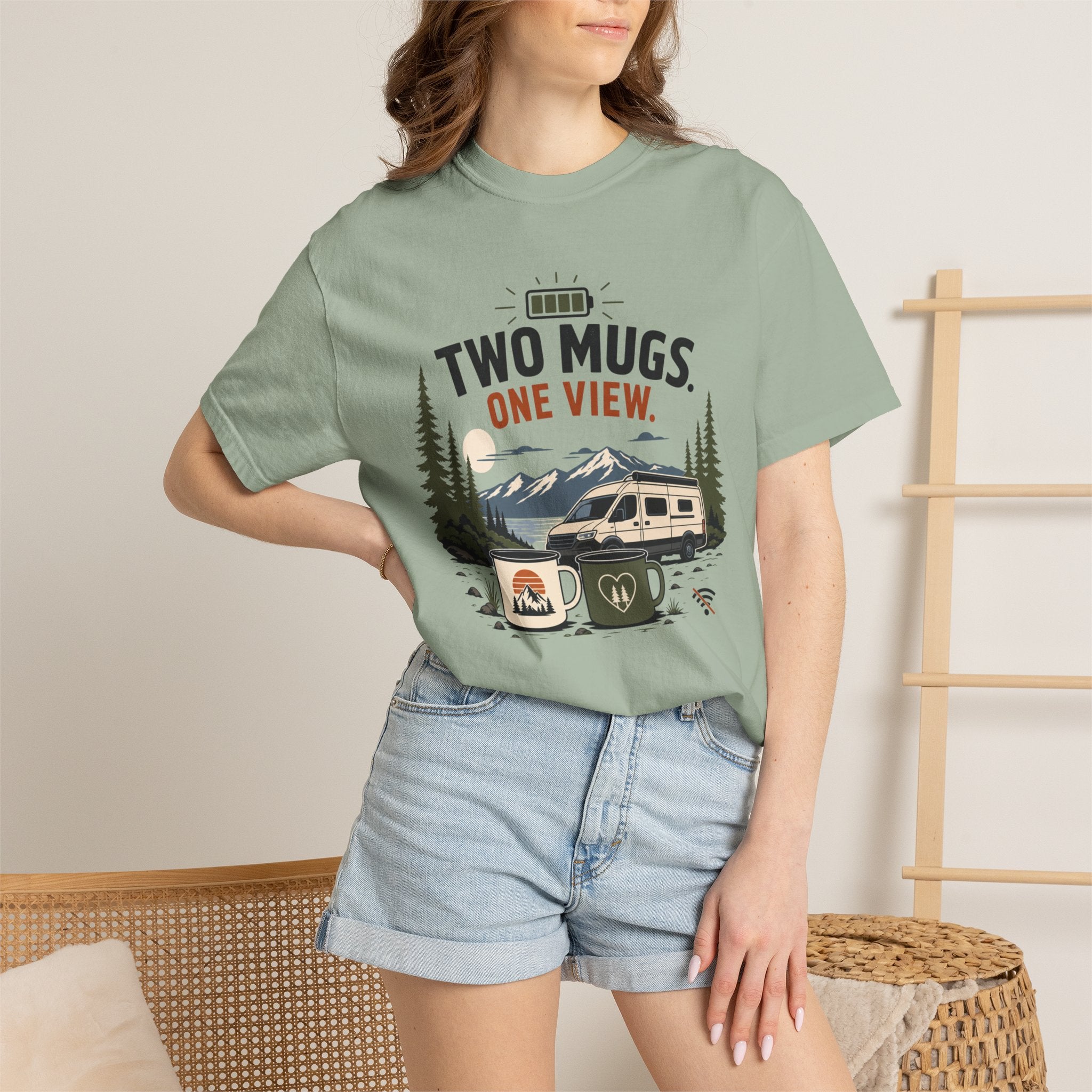 Two Mugs One View - T-Shirt