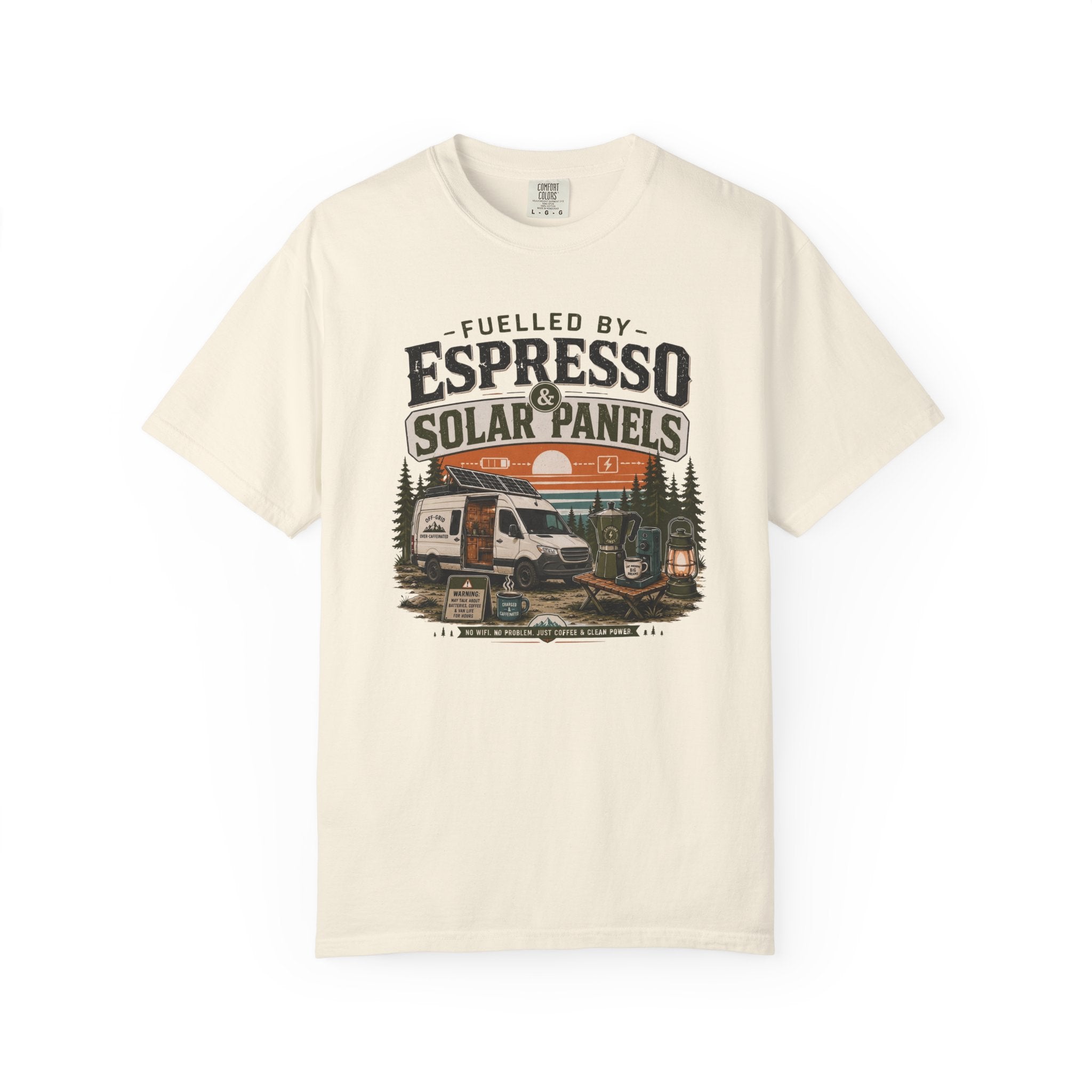Fuelled By Espresso and Solar Panels - T-Shirt