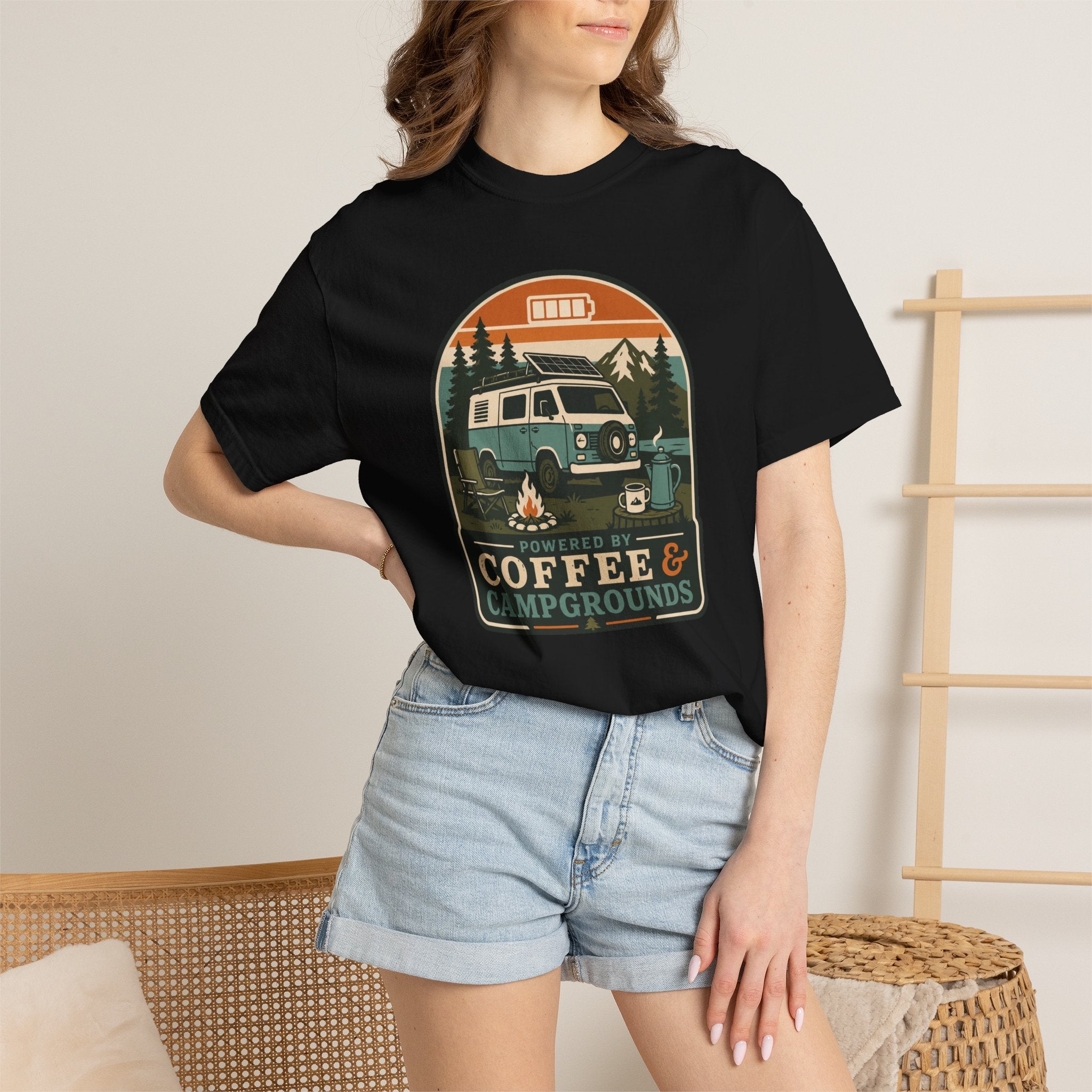 Powered By Coffee and Campgrounds - T-Shirt