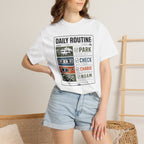 Daily Routine Park Check Charge Roam - T-Shirt