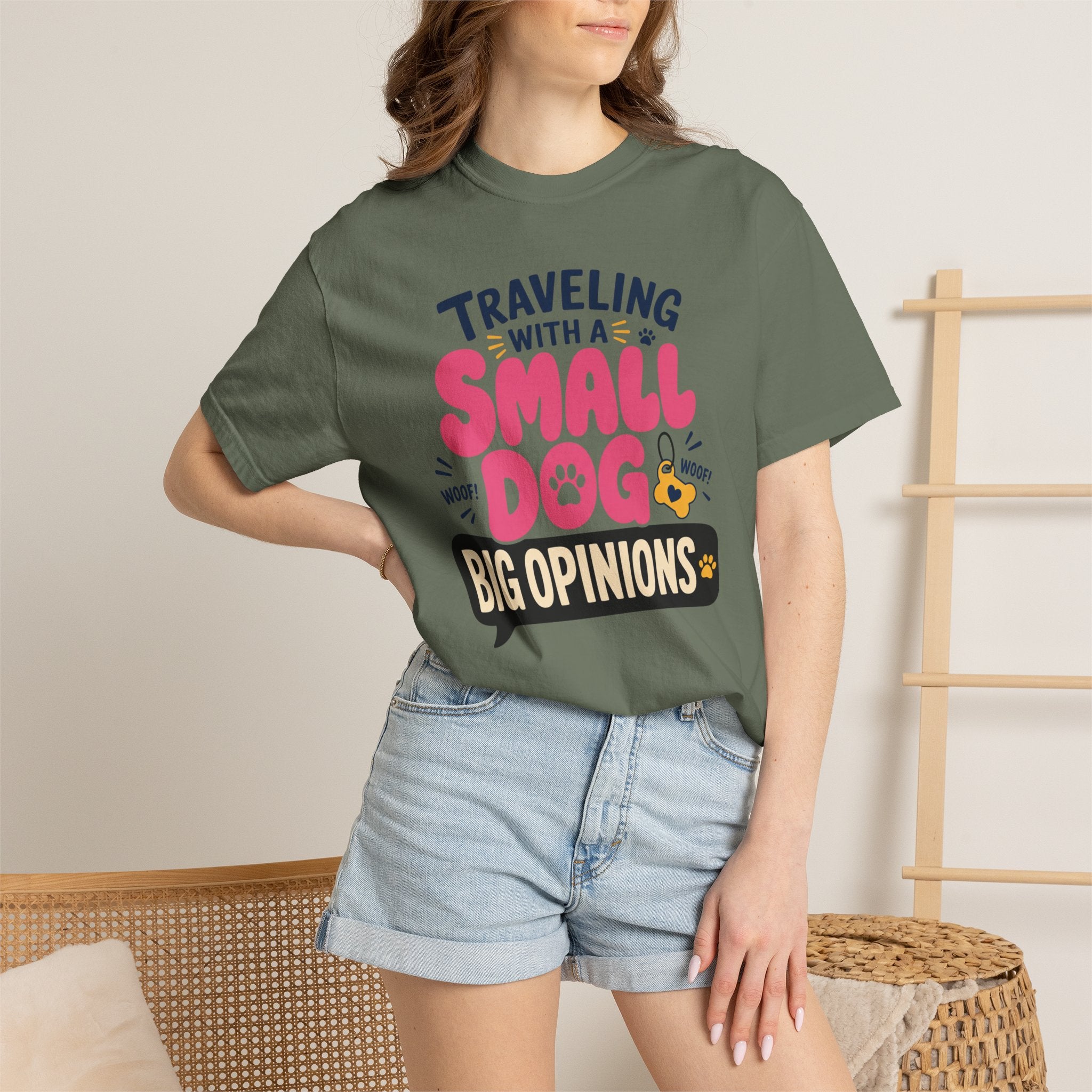 Traveling With A Small Dog Big Opinions - T-Shirt