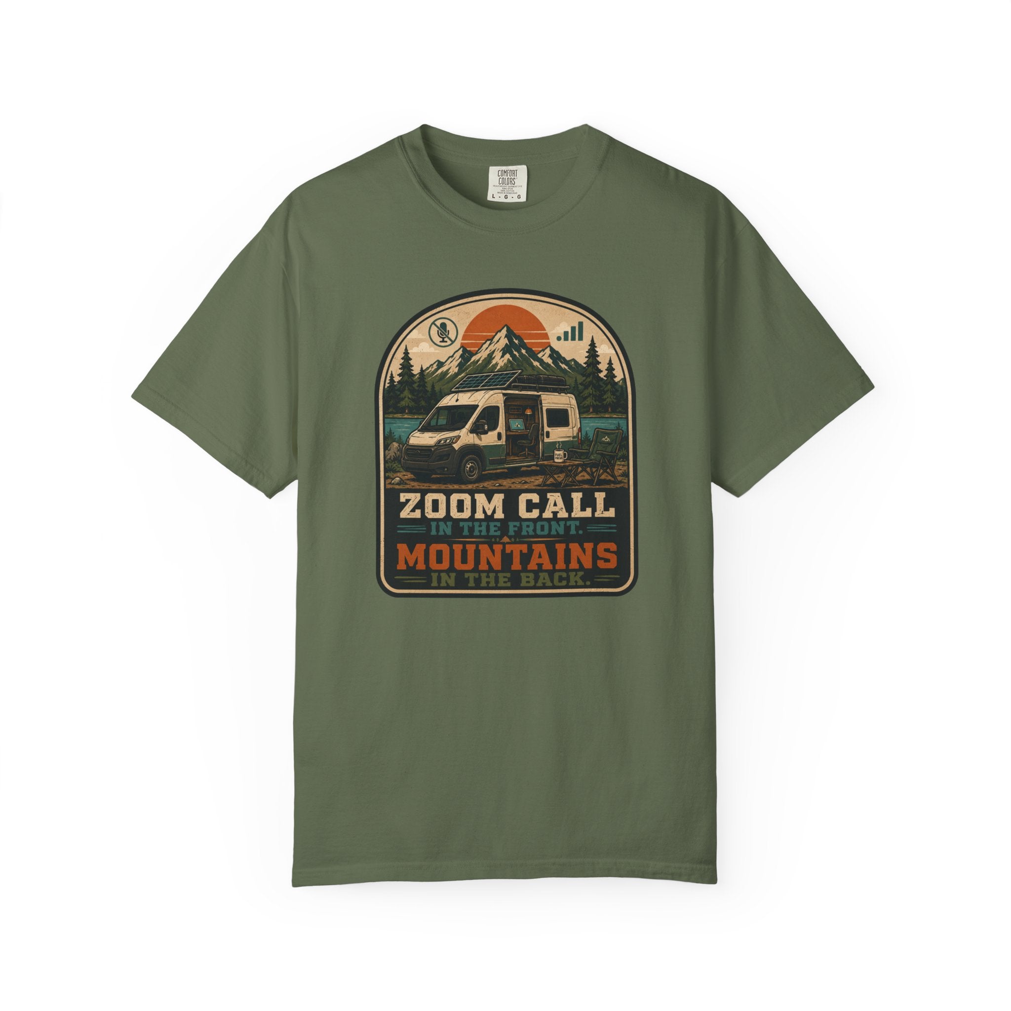 Zoom Call In The Front Mountains In The Back - T-Shirt