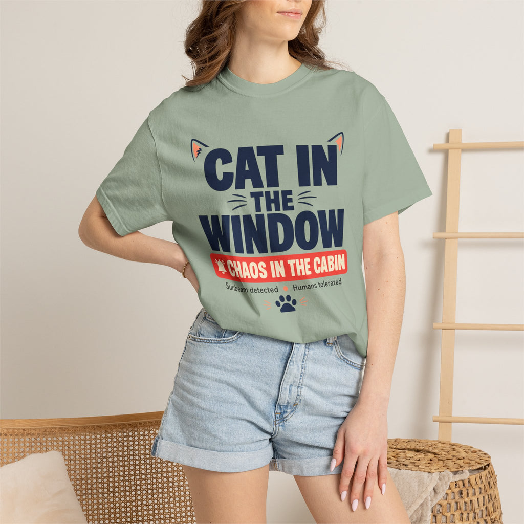 Cat In The Window Chaos In The Cabin - T-Shirt