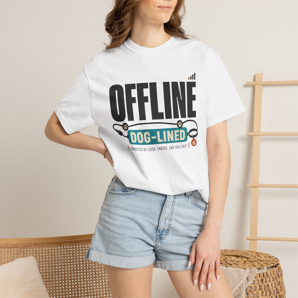 Offline But Dog Lined - T-Shirt