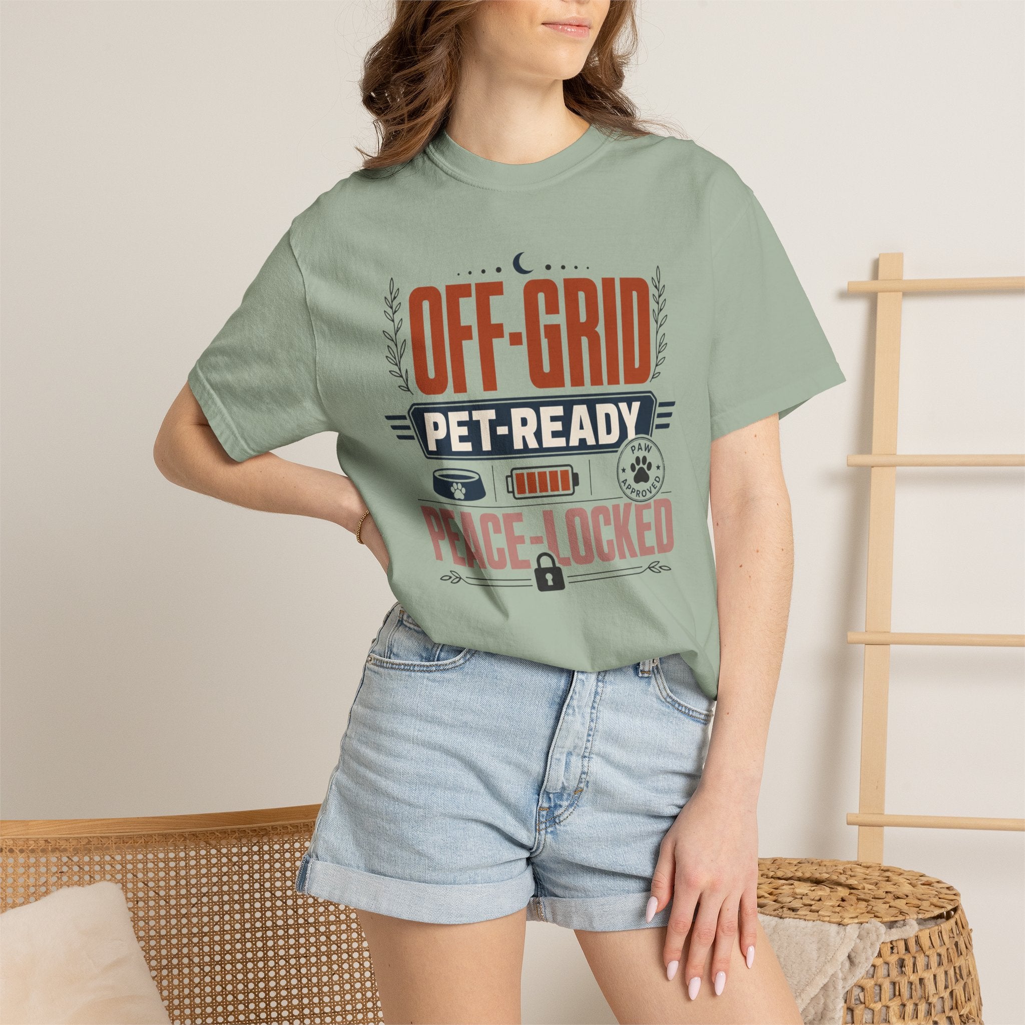 Off Grid Pet Ready Peace Locked - T-Shirt