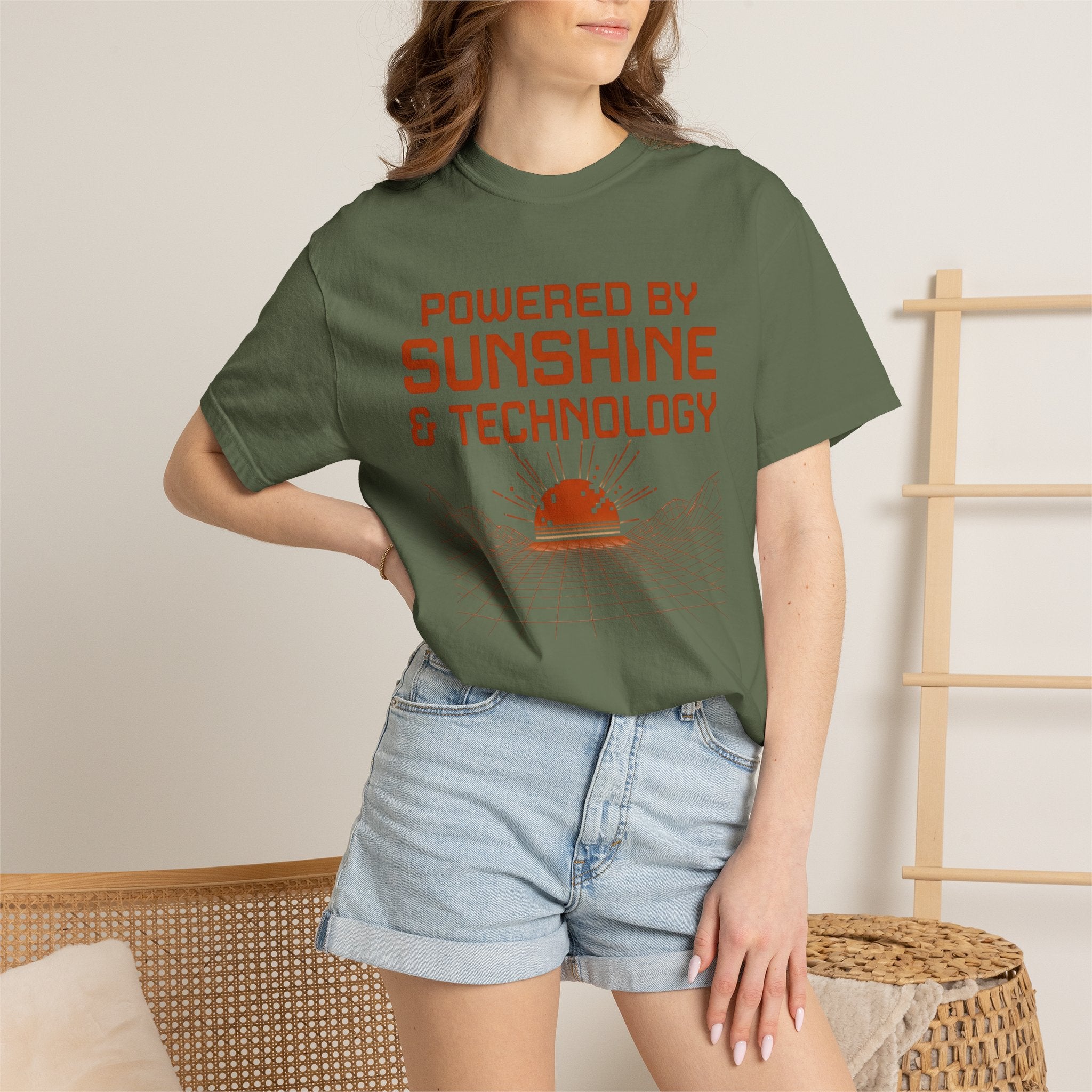 Powered By Sunshine And Technology - T-Shirt