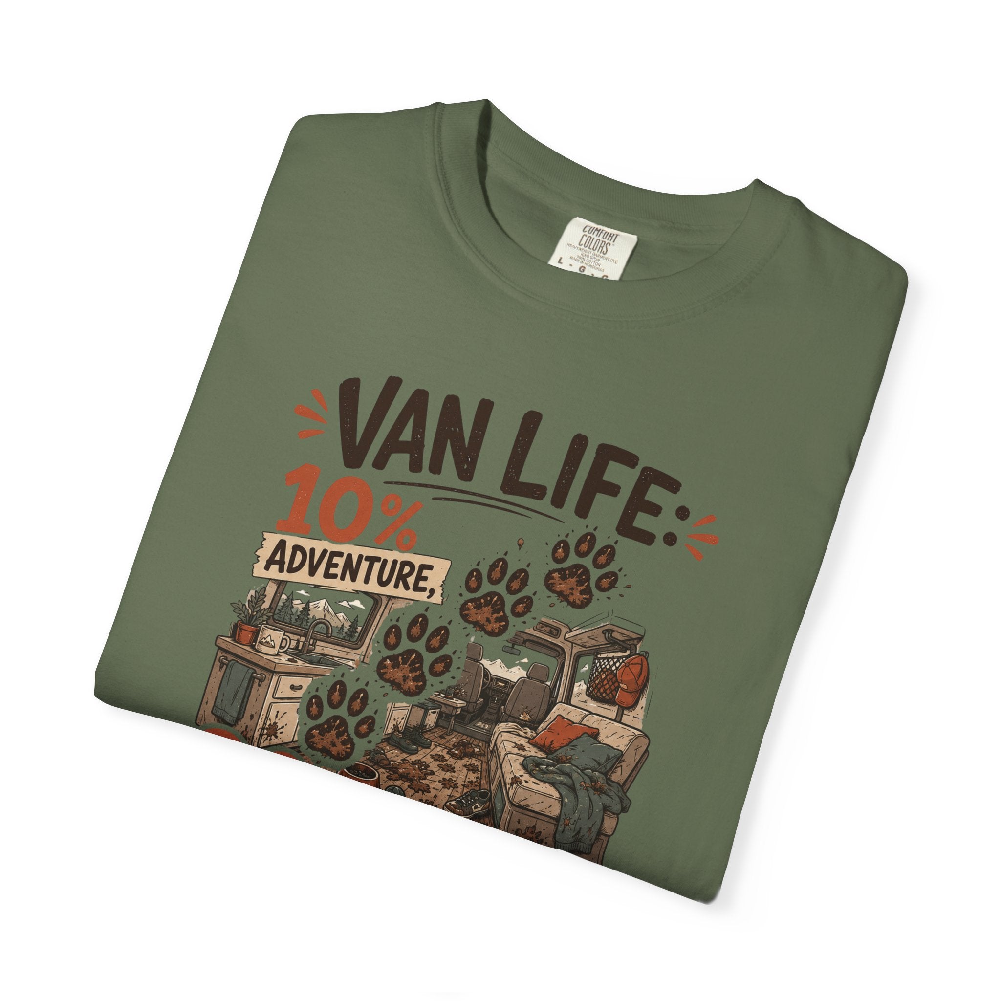 Van Life 10 Adventure 90 Cleaning Muddy Paws - T-Shirt
