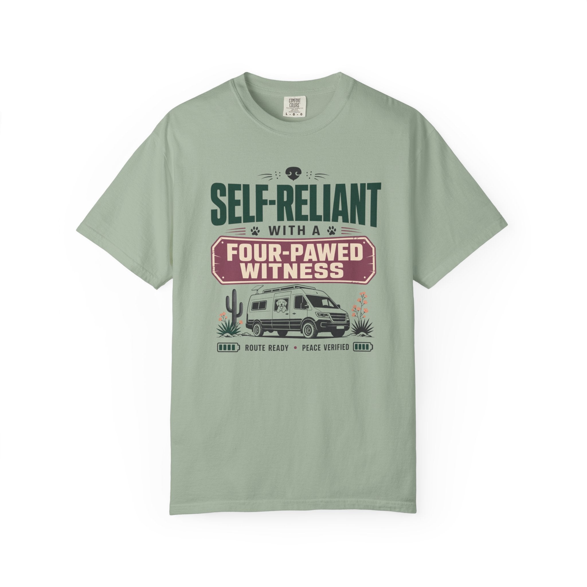 Self Reliant With A Four Pawed Witness - T-Shirt