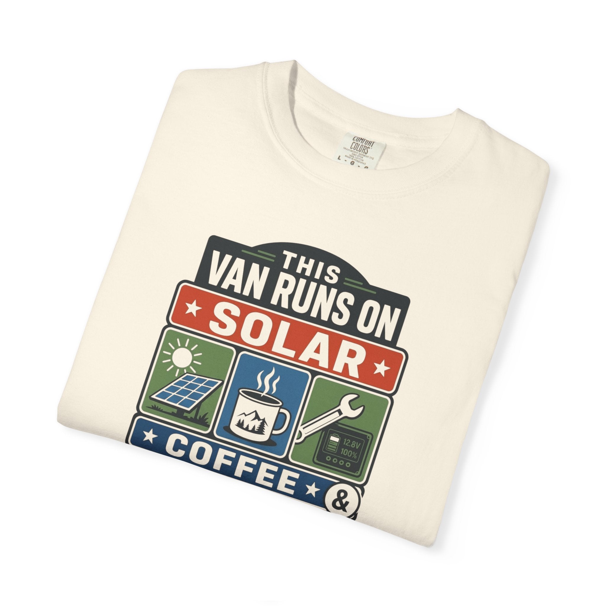 This Van Runs On Solar Coffee And Troubleshooting - T-Shirt