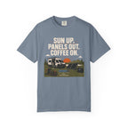 Sun Up Panels Out Coffee On - T-Shirt