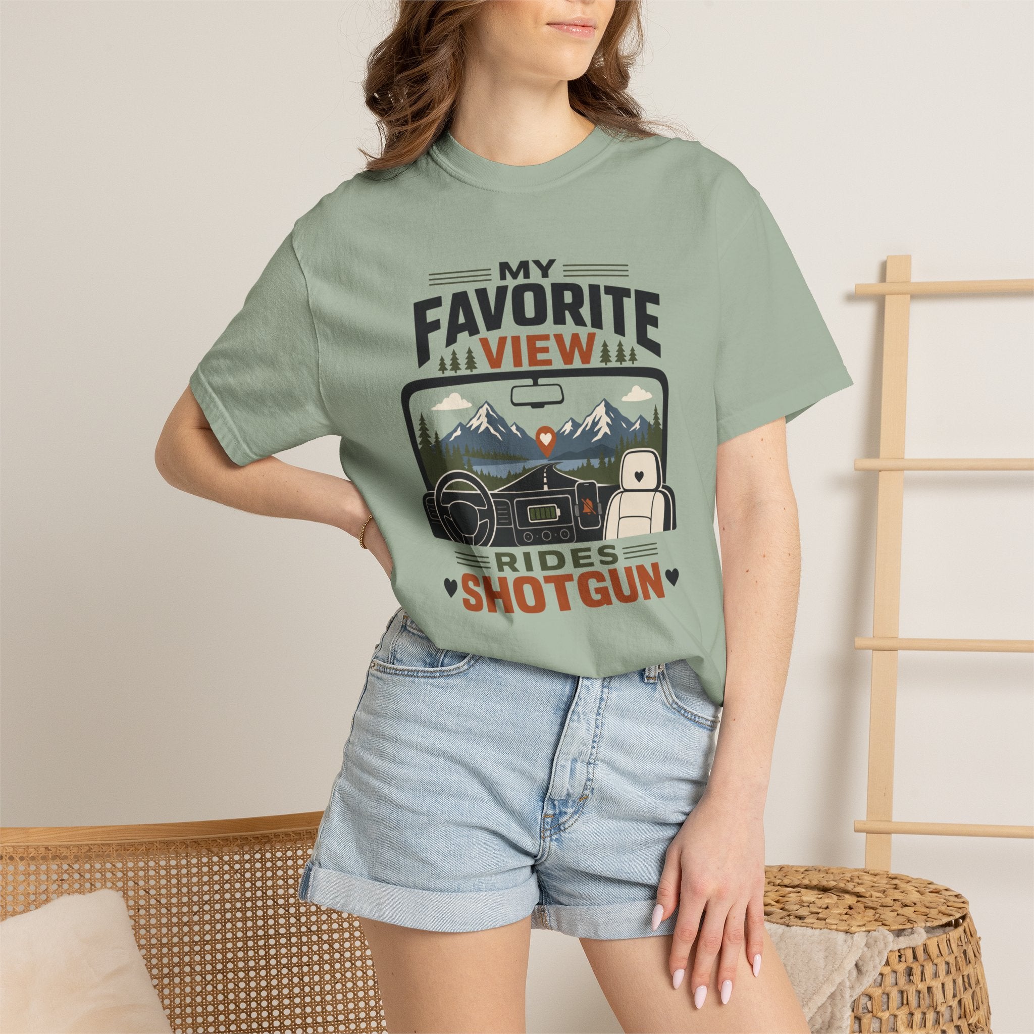 My Favorite View Rides Shotgun - T-Shirt