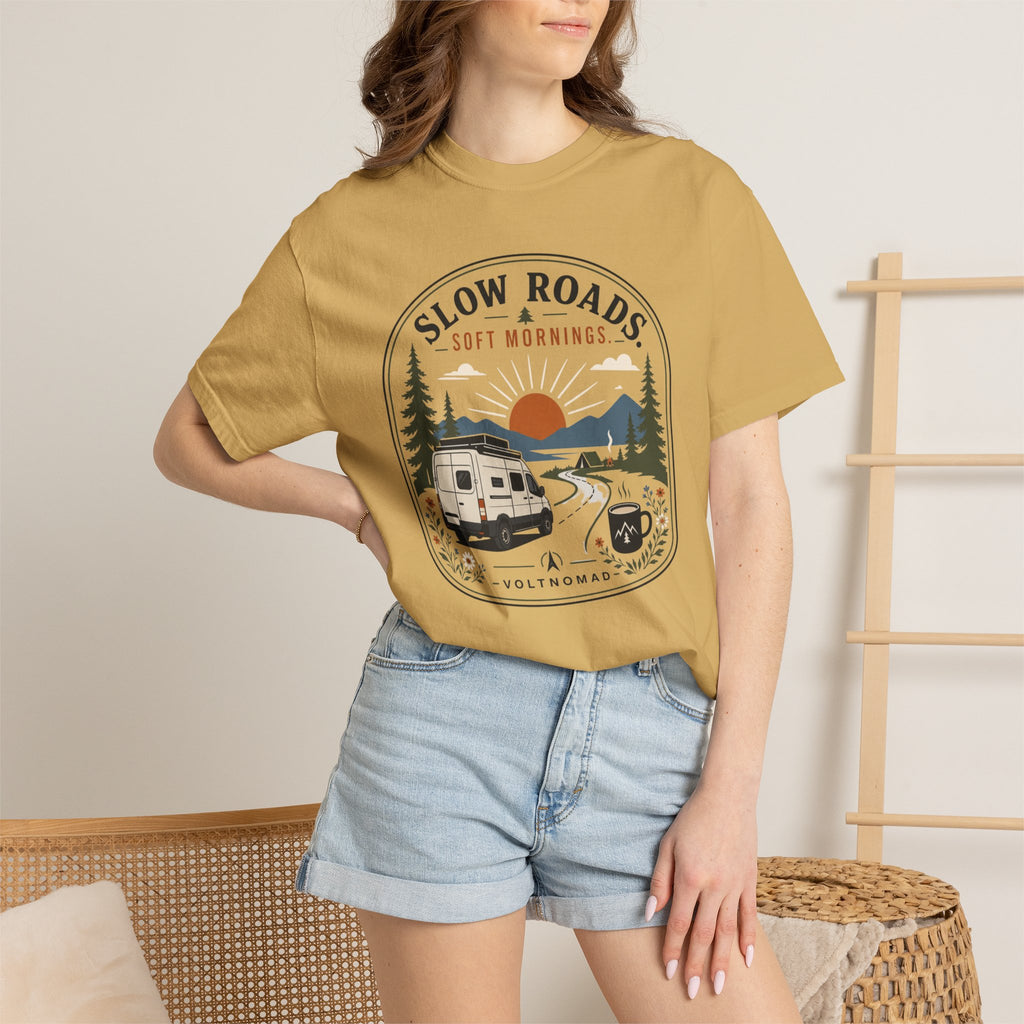 Slow Roads Soft Mornings - T-Shirt