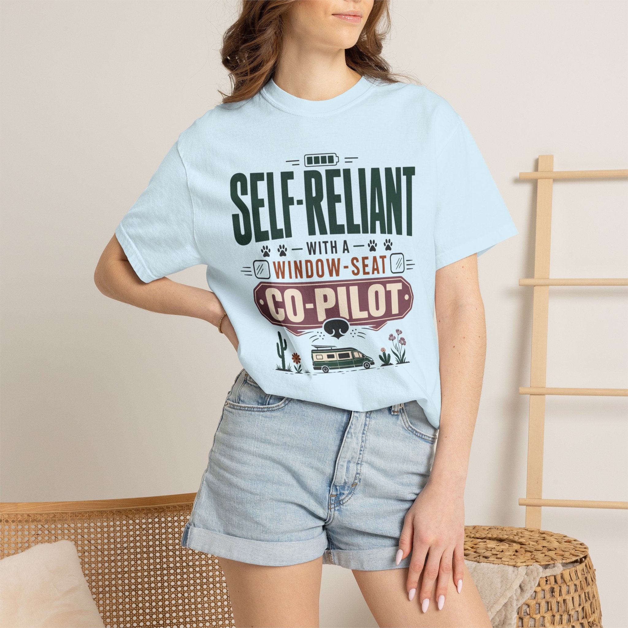 Self Reliant With A Window Seat Co Pilot - T-Shirt