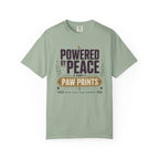 Powered By Peace And Paw Prints - T-Shirt