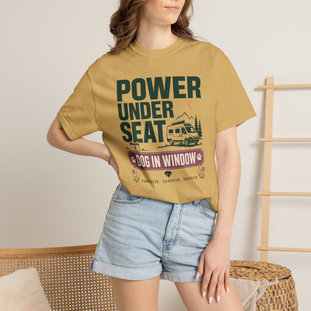 Power Under Seat Dog In Window - T-Shirt
