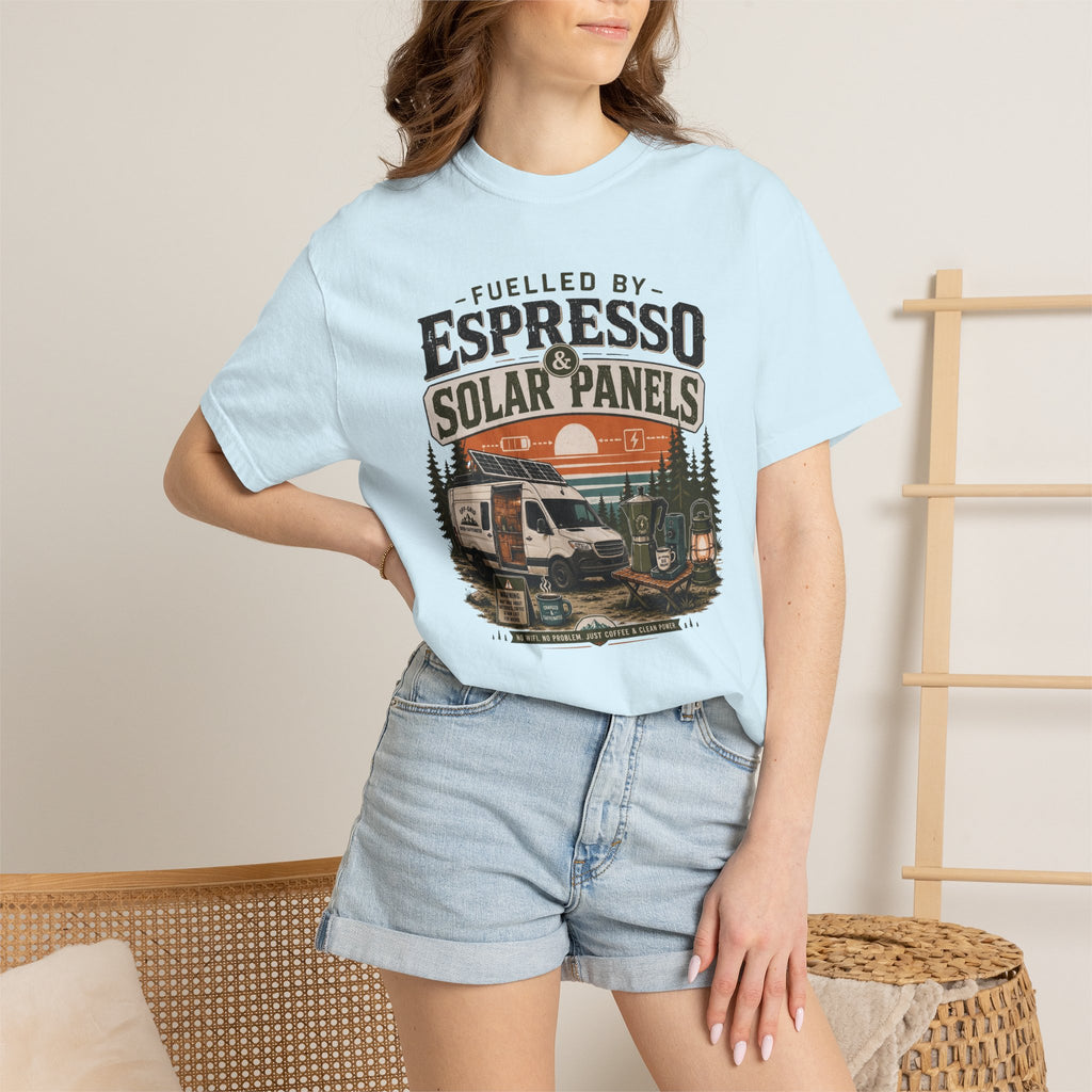 Fuelled By Espresso and Solar Panels - T-Shirt