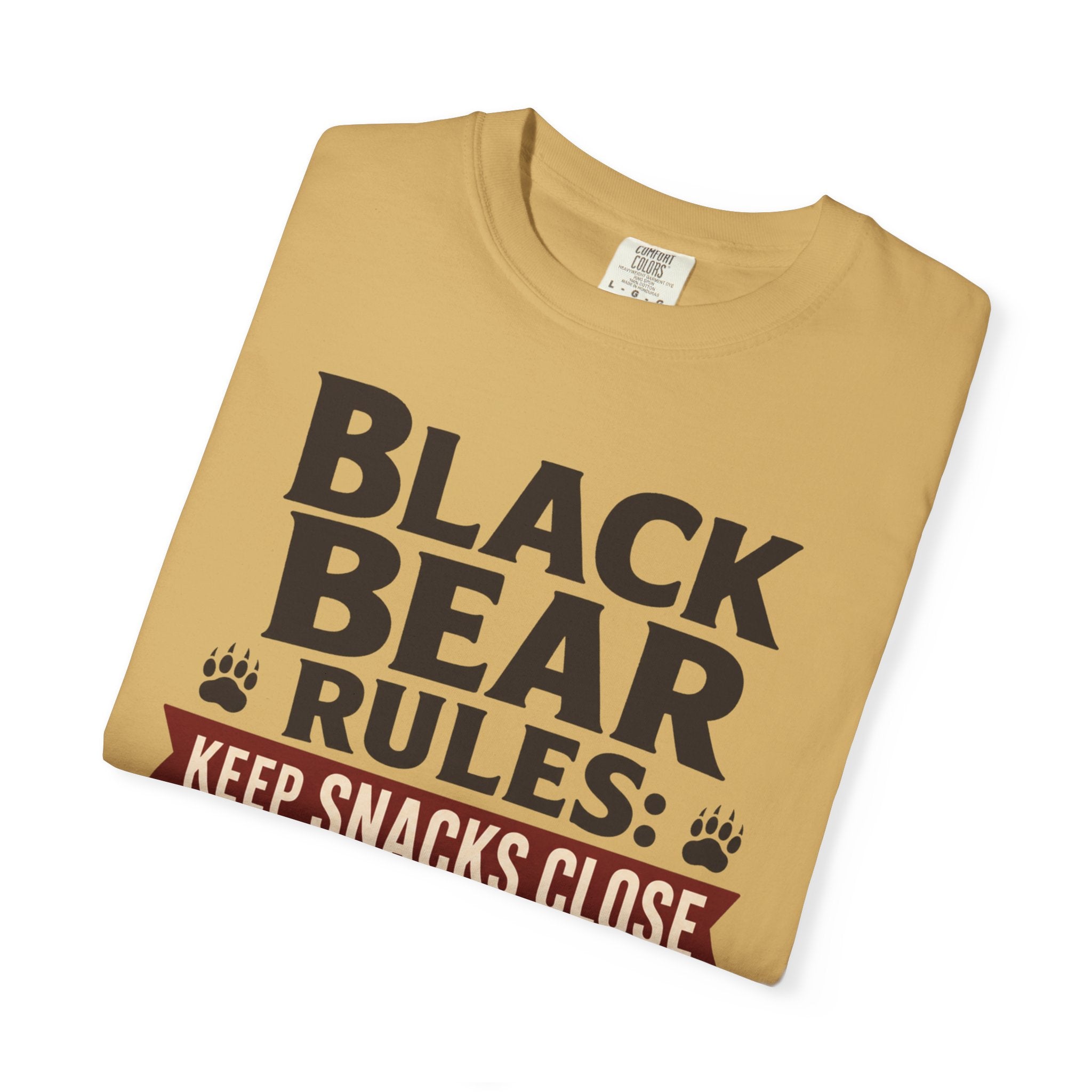 Black Bear Rules Keep Snacks Close People Farther - T-Shirt
