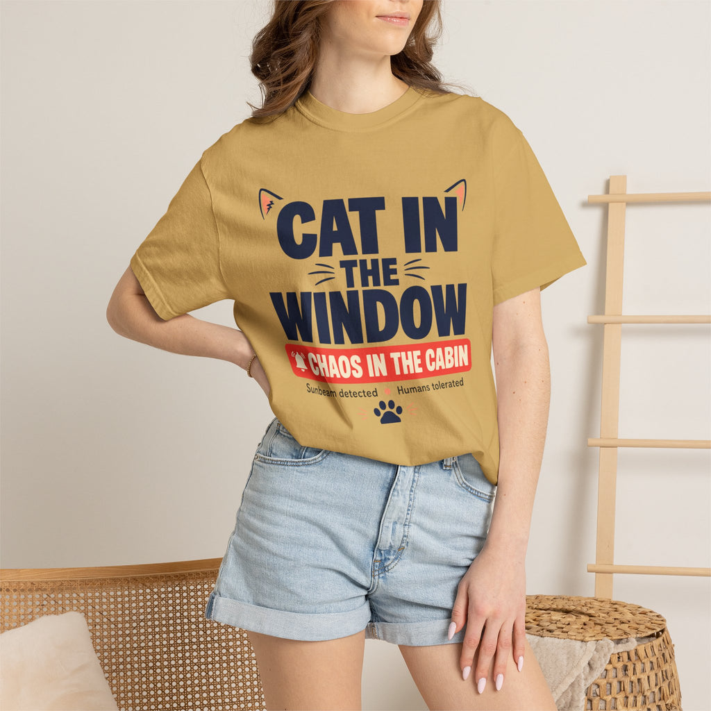 Cat In The Window Chaos In The Cabin - T-Shirt