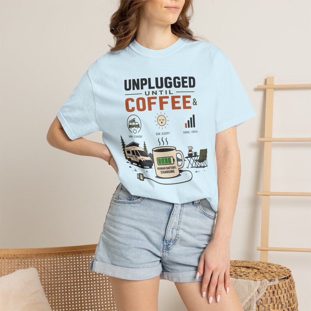 Unplugged Until Coffee - T-Shirt