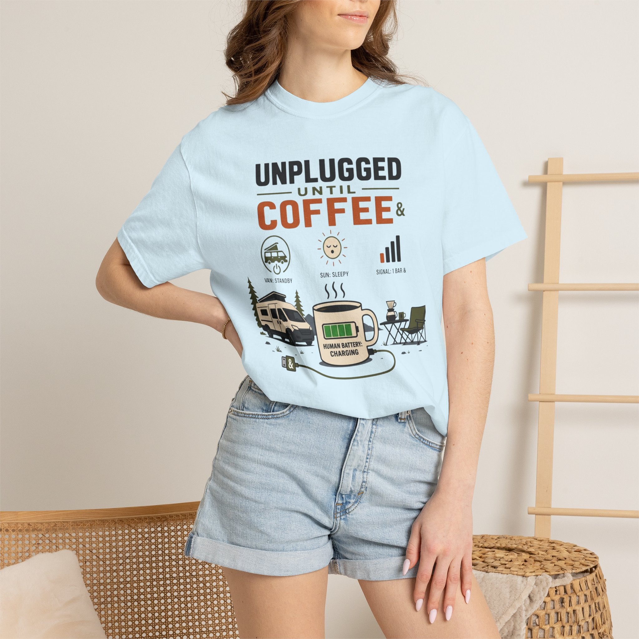 Unplugged Until Coffee - T-Shirt