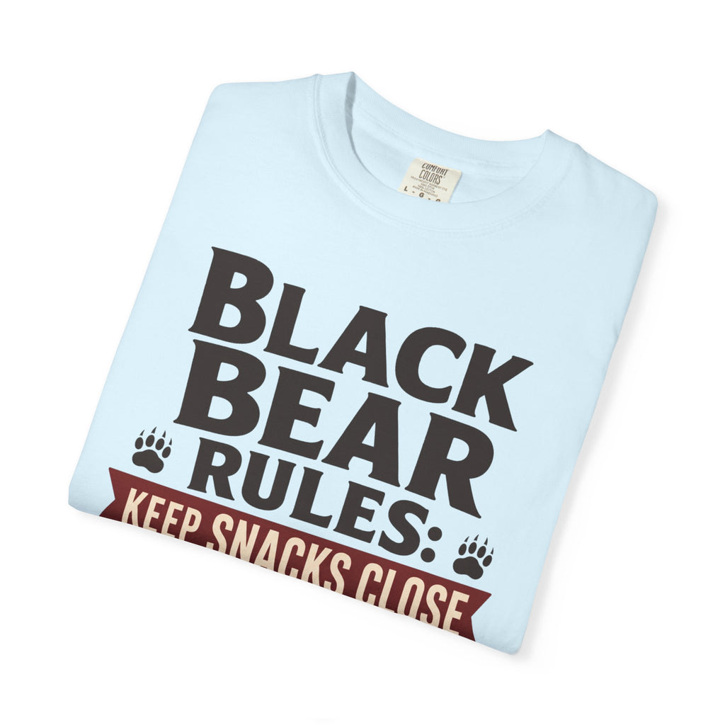 Black Bear Rules Keep Snacks Close People Farther - T-Shirt