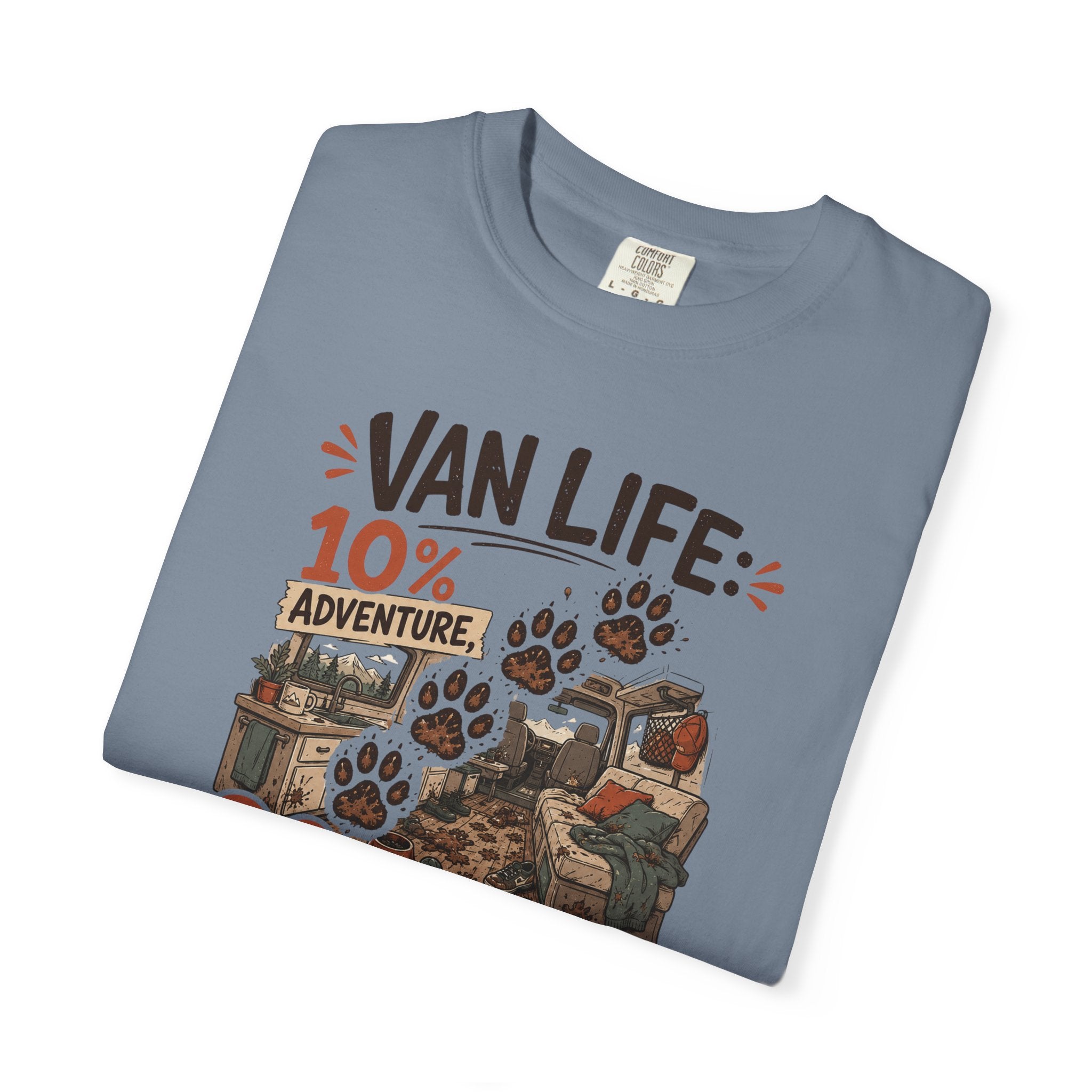 Van Life 10 Adventure 90 Cleaning Muddy Paws - T-Shirt