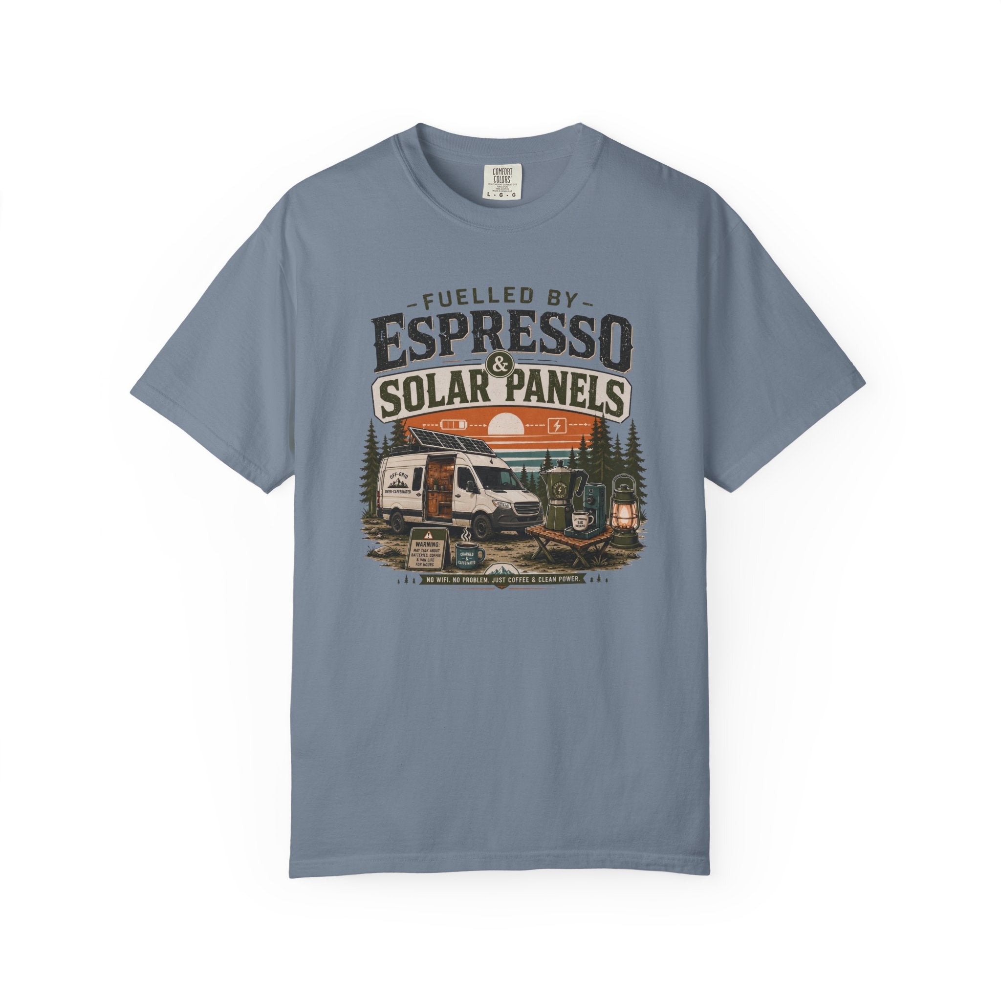 Fuelled By Espresso and Solar Panels - T-Shirt
